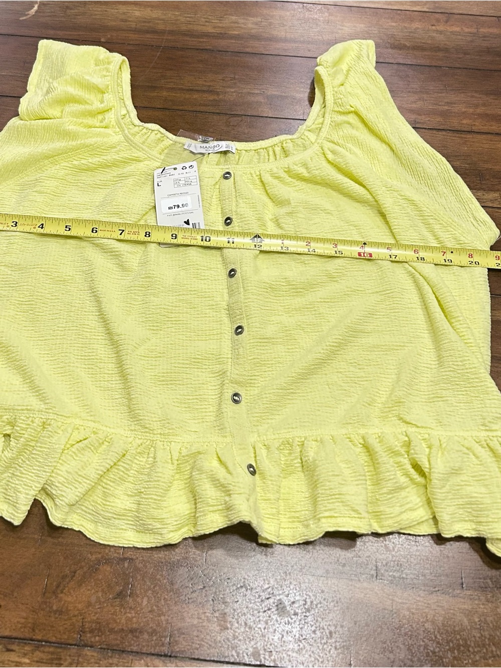 Mango Tank Top Size Medium Yellow NEW With Tags - Picture 6 of 8